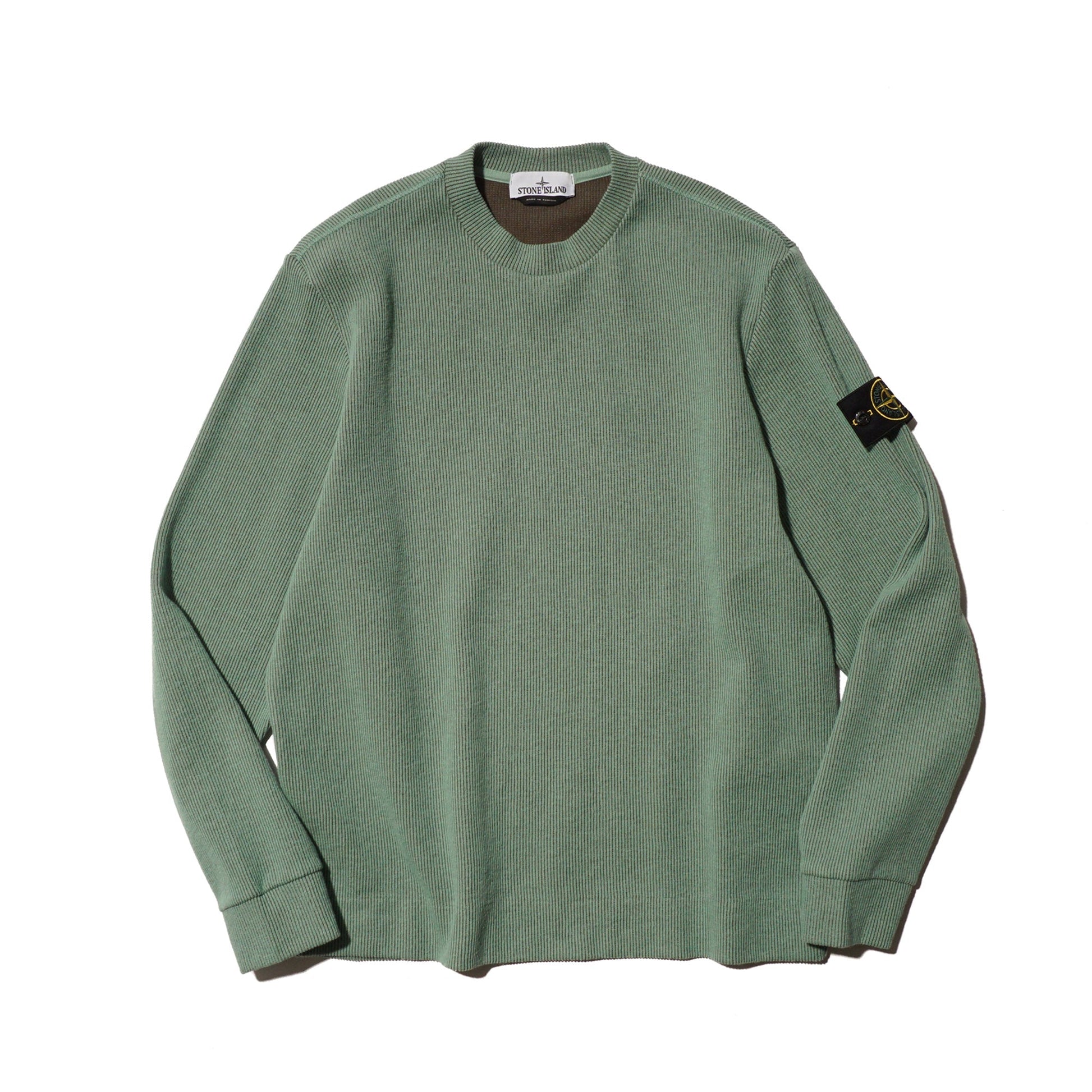 NYLON JERSEY CREWNECK SWEATSHIRT "LIGHT GREEN" - PLG