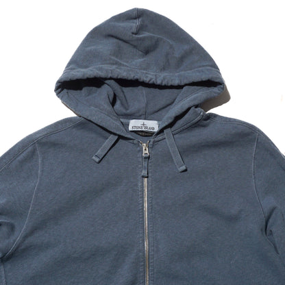 ‘OLD’ TREATMENT HOODED FULL ZIPPER SWEATSHIRT "DARK BLUE" - PLG