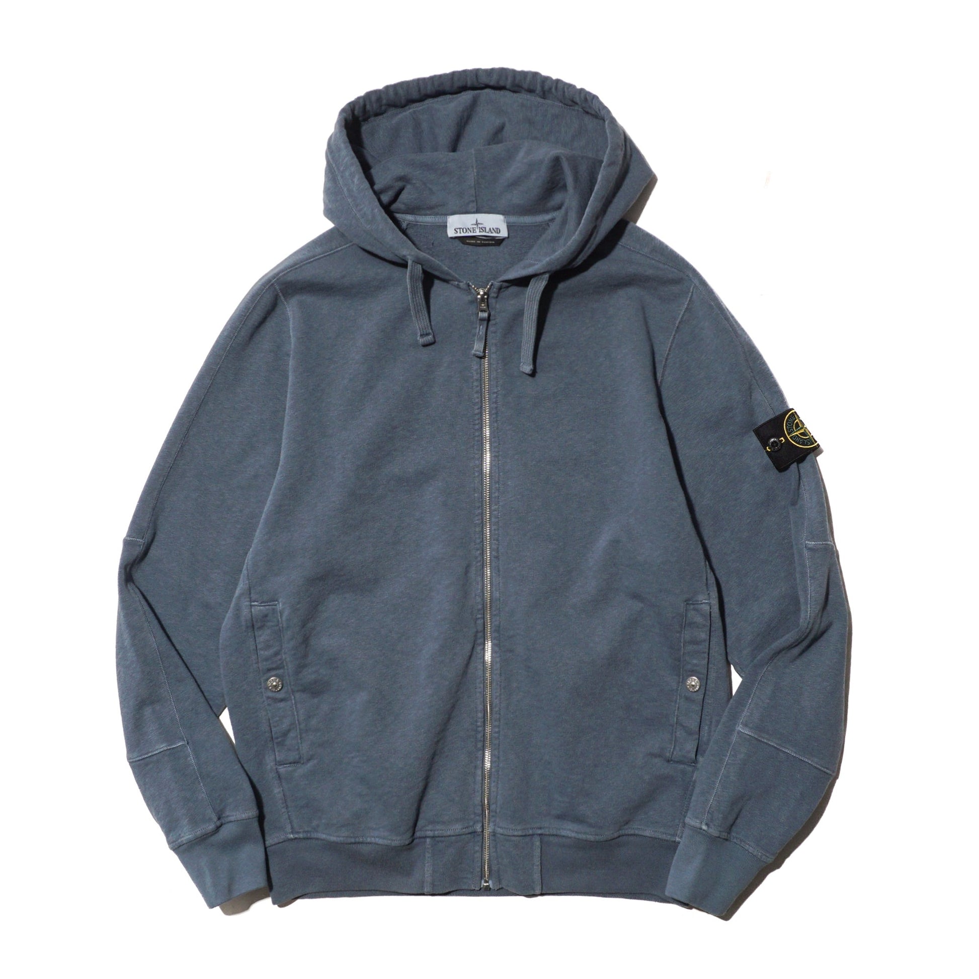 ‘OLD’ TREATMENT HOODED FULL ZIPPER SWEATSHIRT "DARK BLUE" - PLG