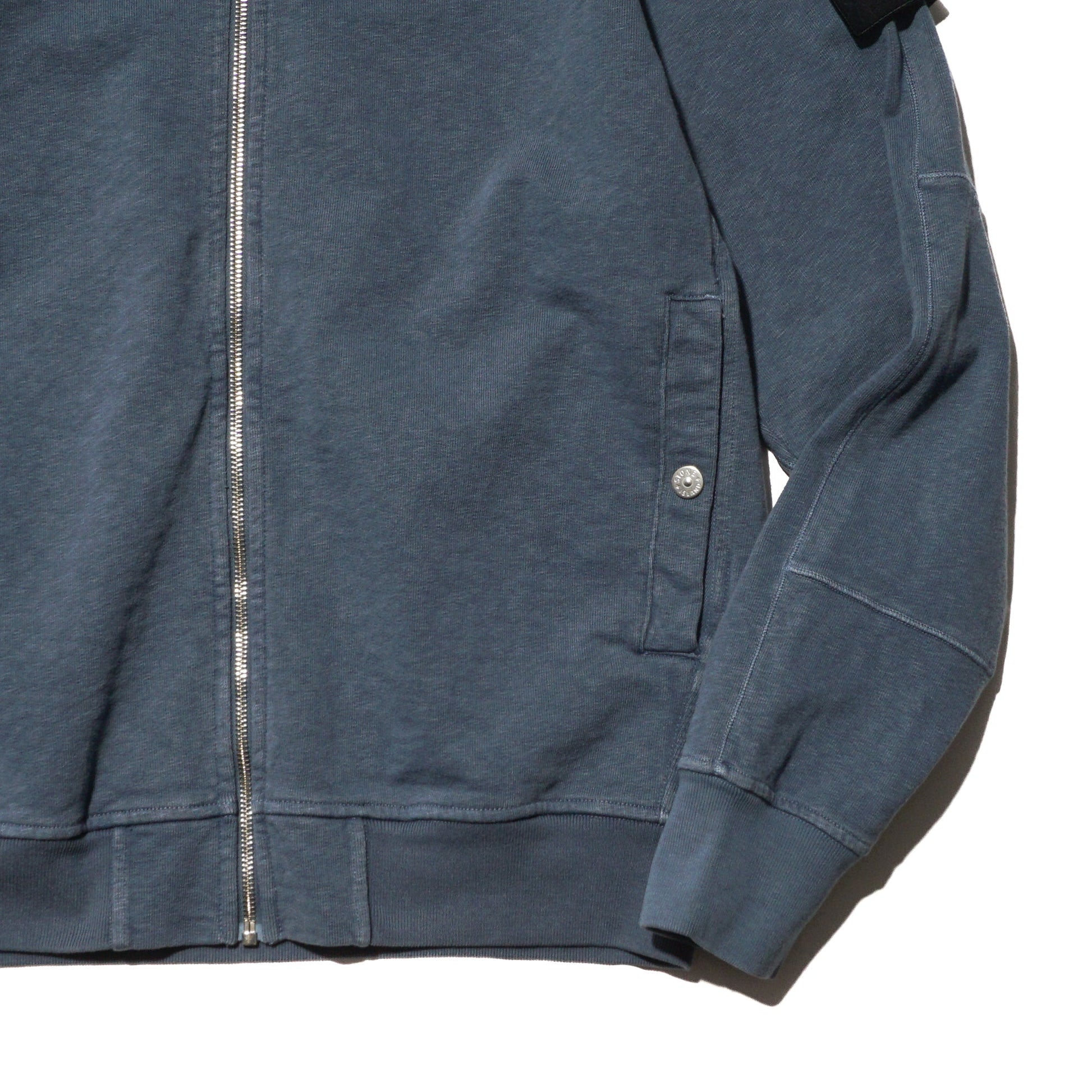 ‘OLD’ TREATMENT HOODED FULL ZIPPER SWEATSHIRT "DARK BLUE" - PLG