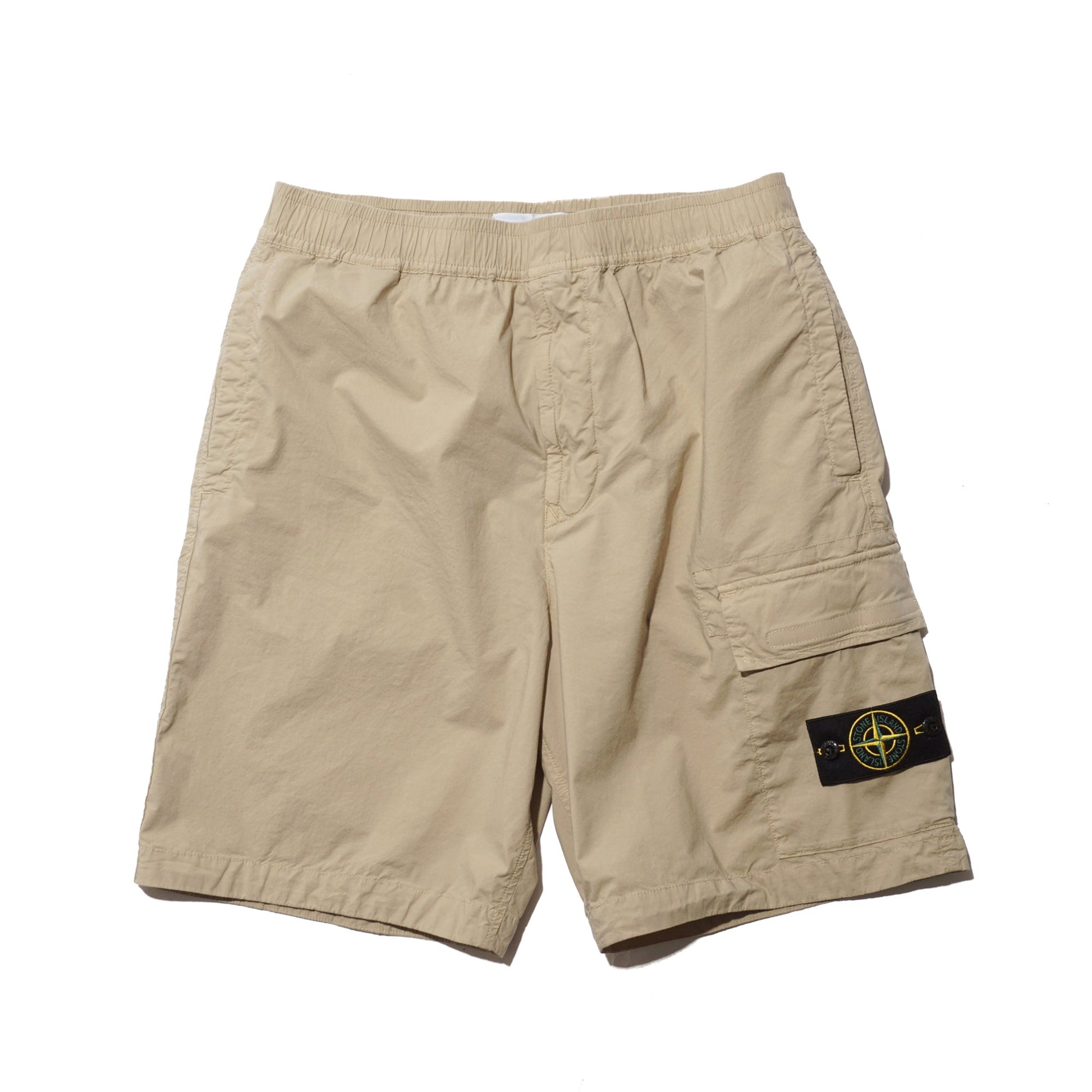 STRETCH PARACHUTE CANVAS BERMUDA SHORTS "SAND" - PLG