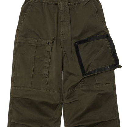 BROKEN TWILL COTTON CARGO PANTS "OLIVE" - PLG