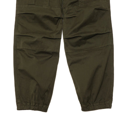 BROKEN TWILL COTTON CARGO PANTS "OLIVE" - PLG