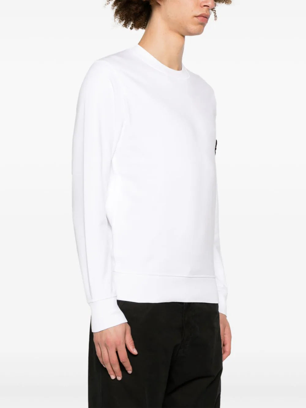 White Cotton Fleece Sweatshirt - PLG