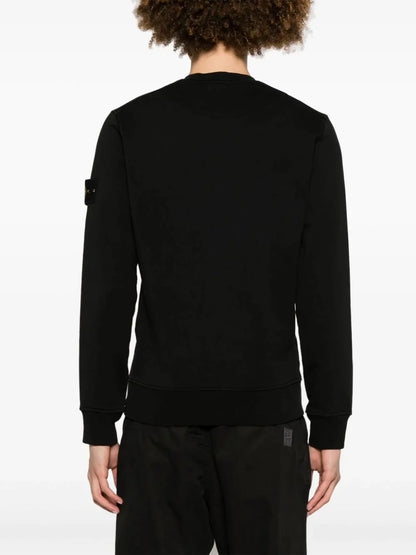 Black Cotton Fleece Sweatshirt - PLG