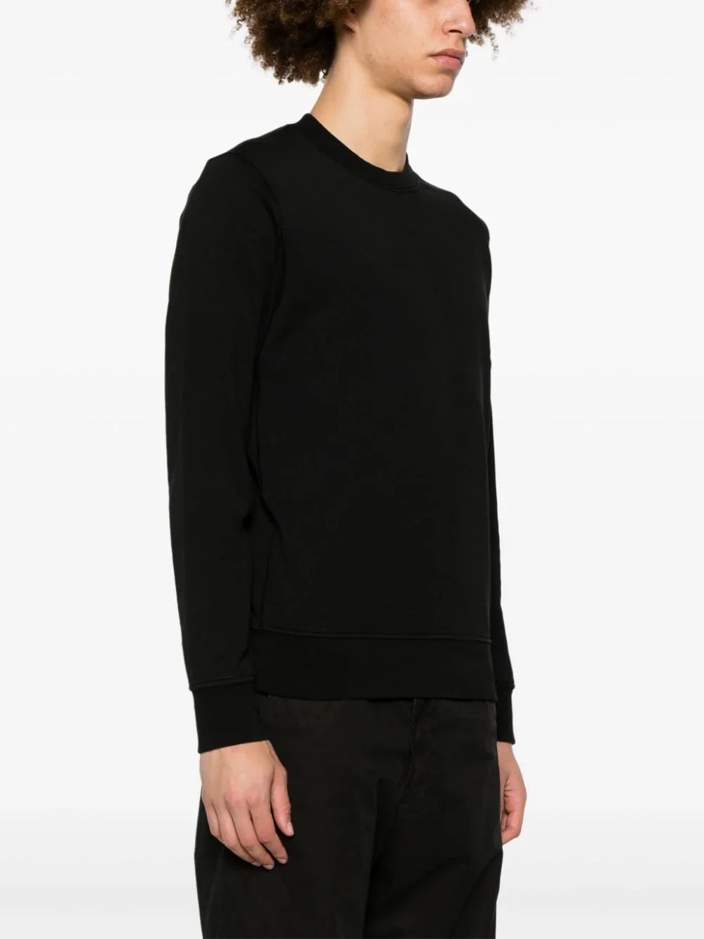 Black Cotton Fleece Sweatshirt - PLG