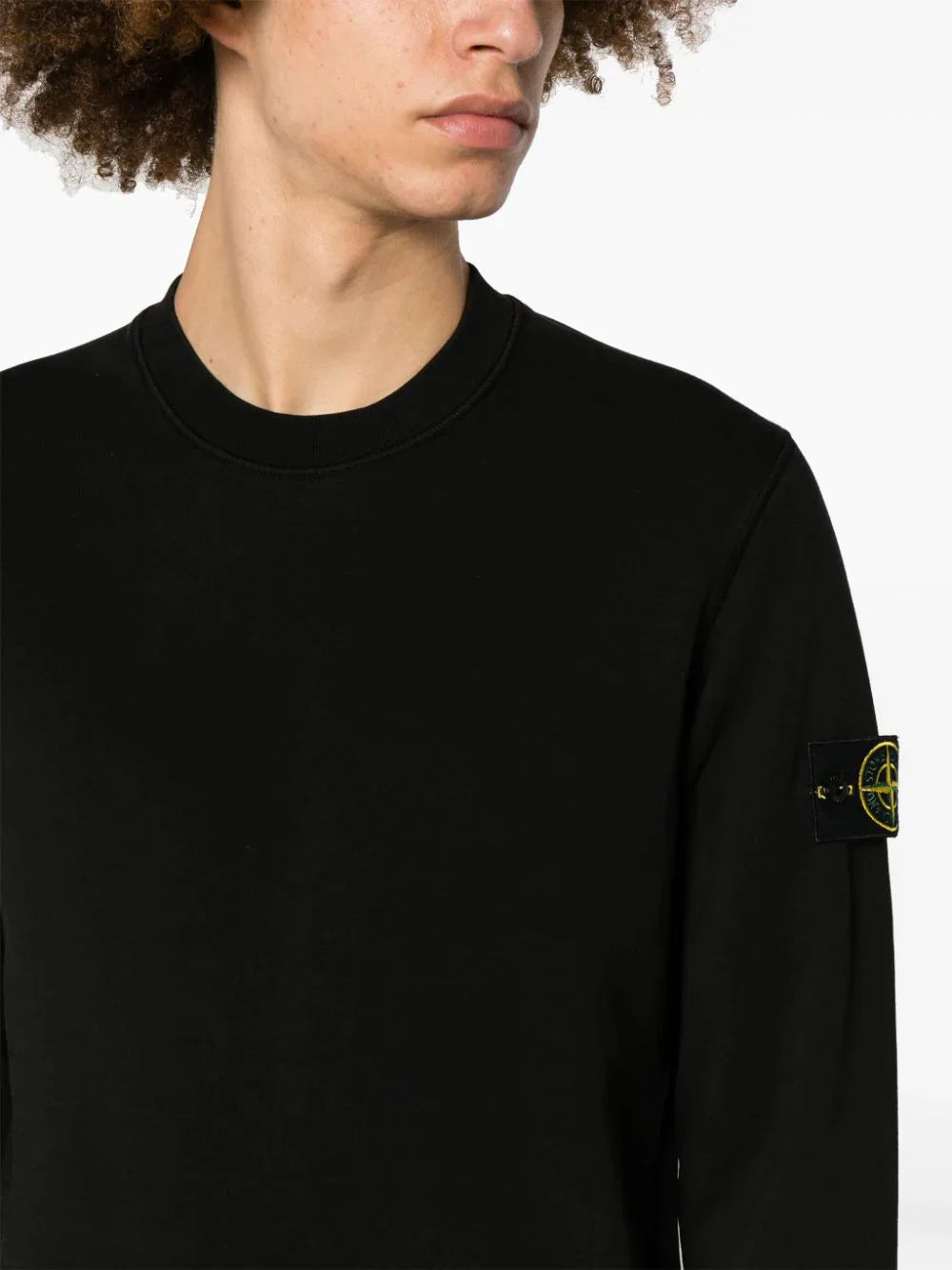 Black Cotton Fleece Sweatshirt - PLG