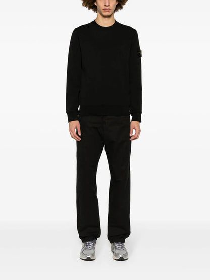 Black Cotton Fleece Sweatshirt - PLG