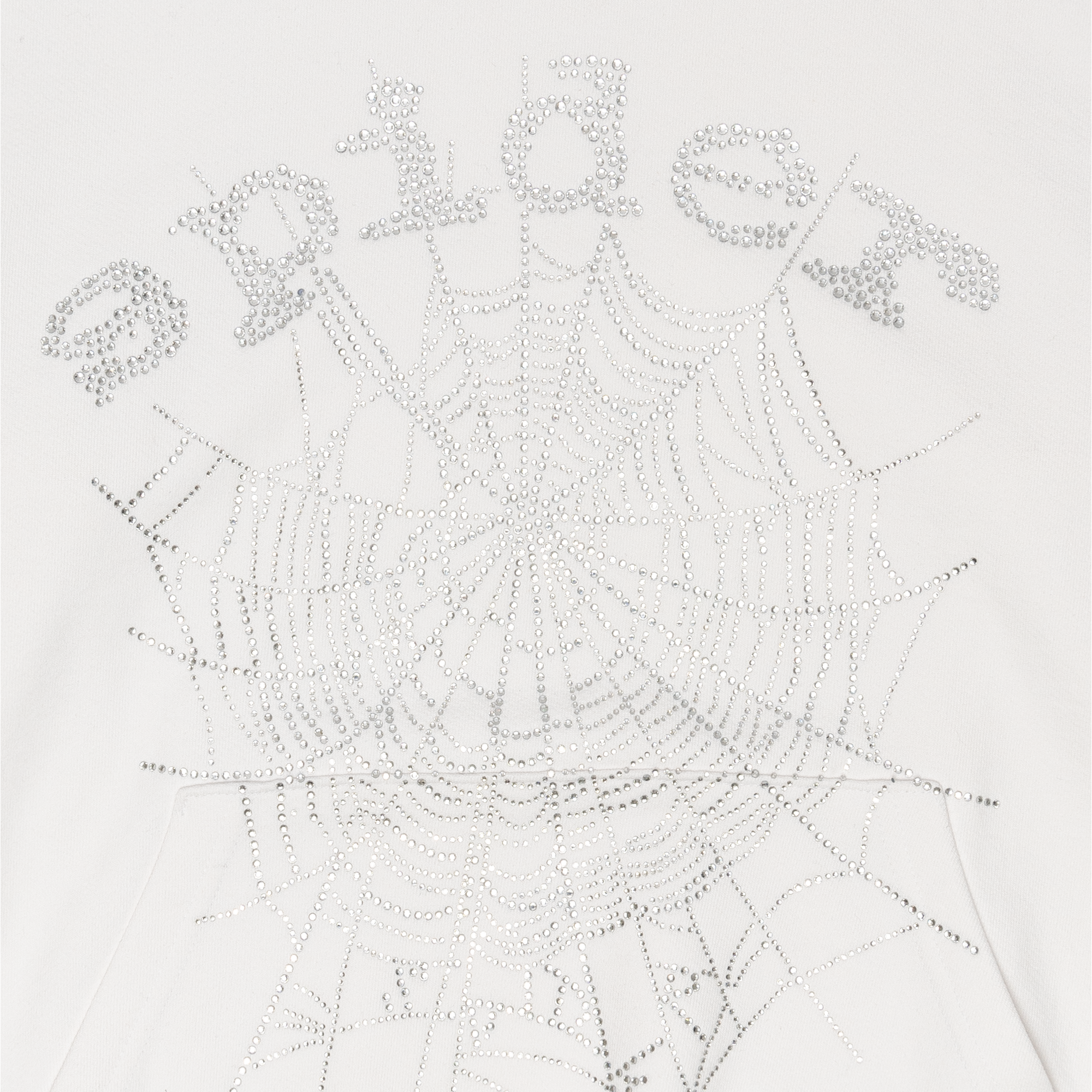 Spider Worldwide OG Rhinestone Logo Hoodie White - PLG