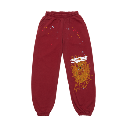 Spider Worldwide Logo Sweatpants Maroon - PLG