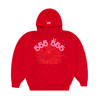 Spider Worldwide Red Angel Number 555 Hoodie Red - PLG