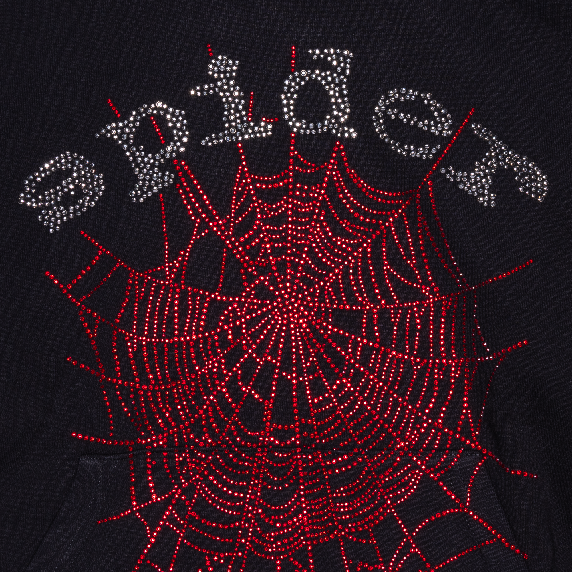 Spider Worldwide OG Rhinestone Logo Hoodie Black - PLG