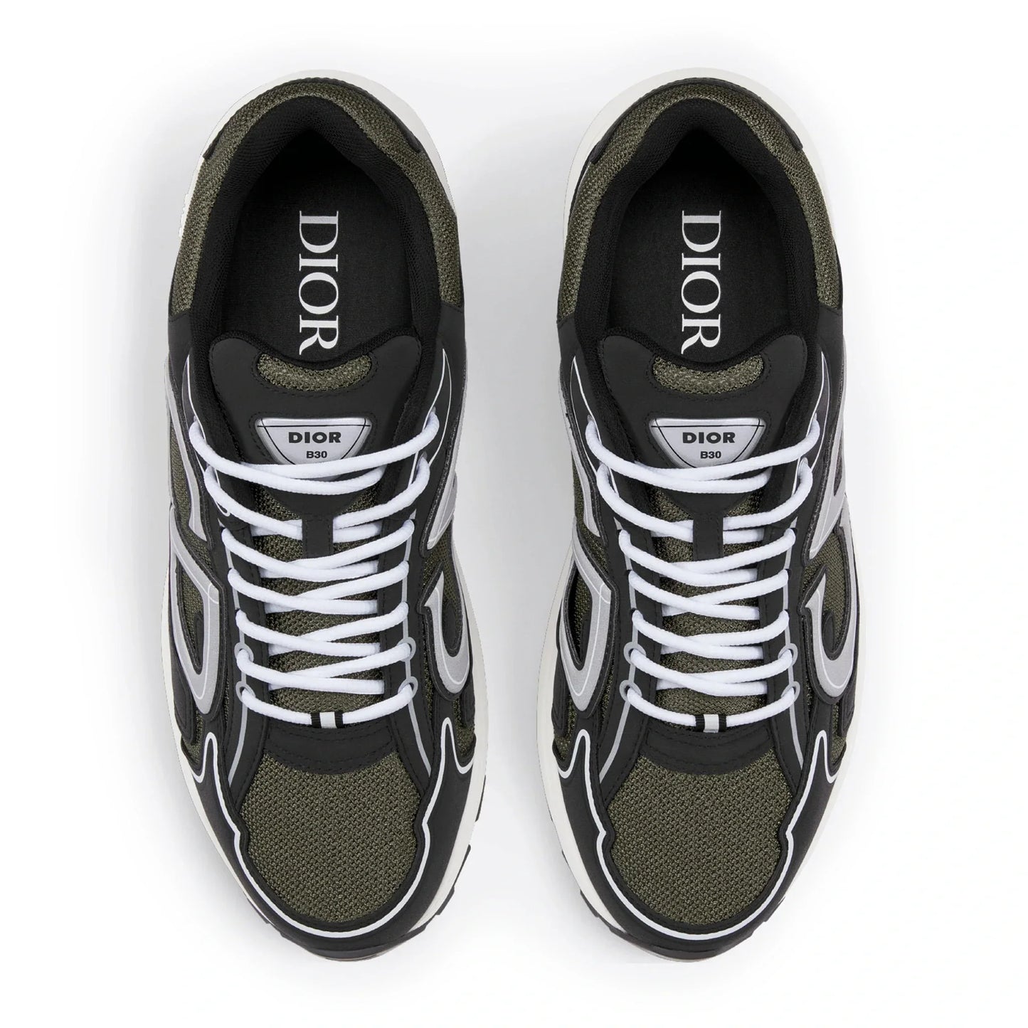 Dior B30 Mesh Deep Green Black Trainer