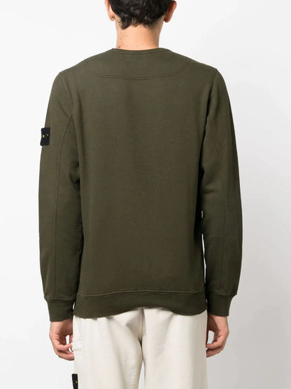 Olive Green Brushed Cotton Sweatshirt - PLG