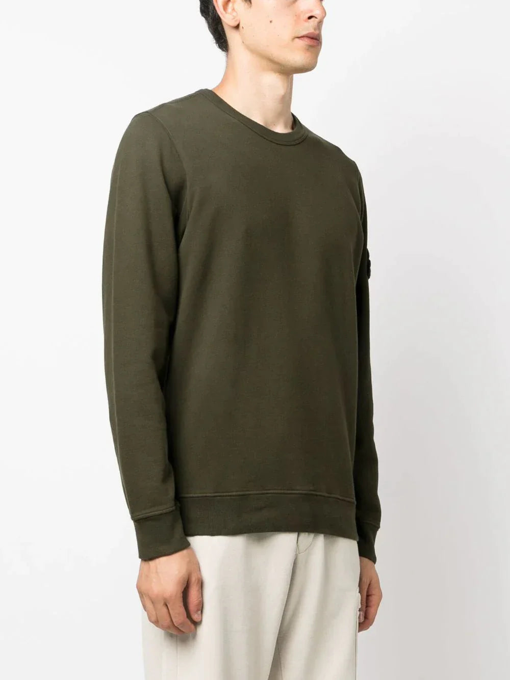 Olive Green Brushed Cotton Sweatshirt - PLG