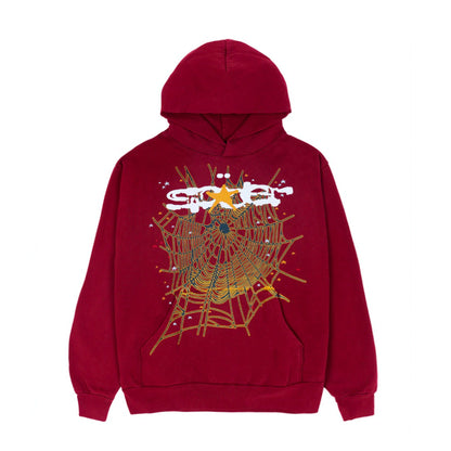 Spider Worldwide Logo Hoodie Maroon - PLG